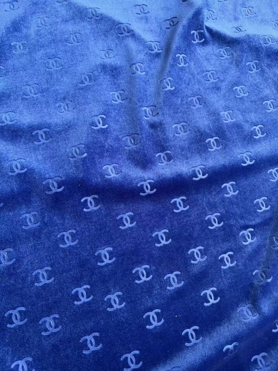 Royal Blue Chanel Velvet for Sneaker DIY Crafts Projetcs - mingfabricstore