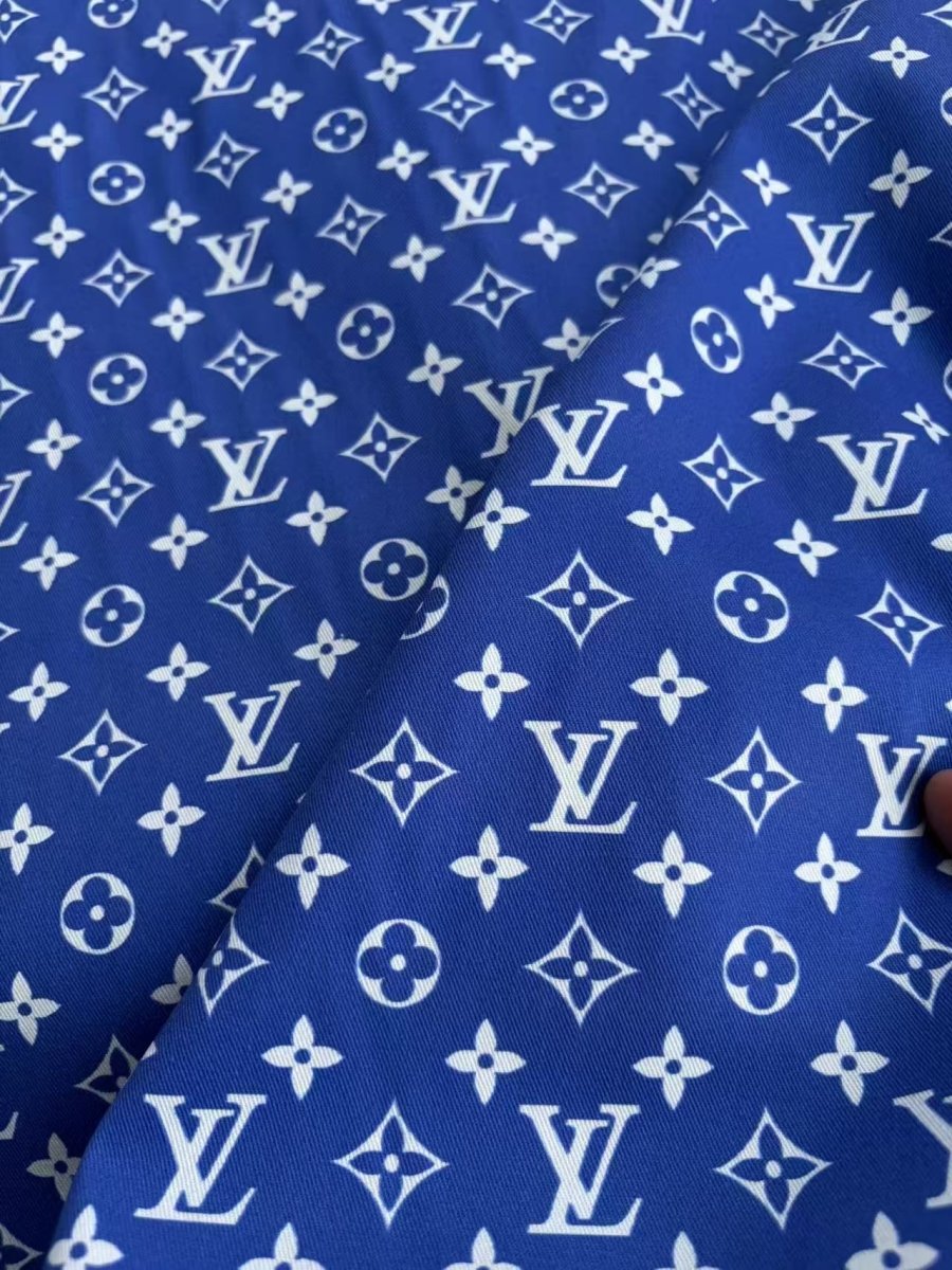 Royal Blue LV Cotton Fabric Sold by Yard for Sewing Crafts Projects - mingfabricstore