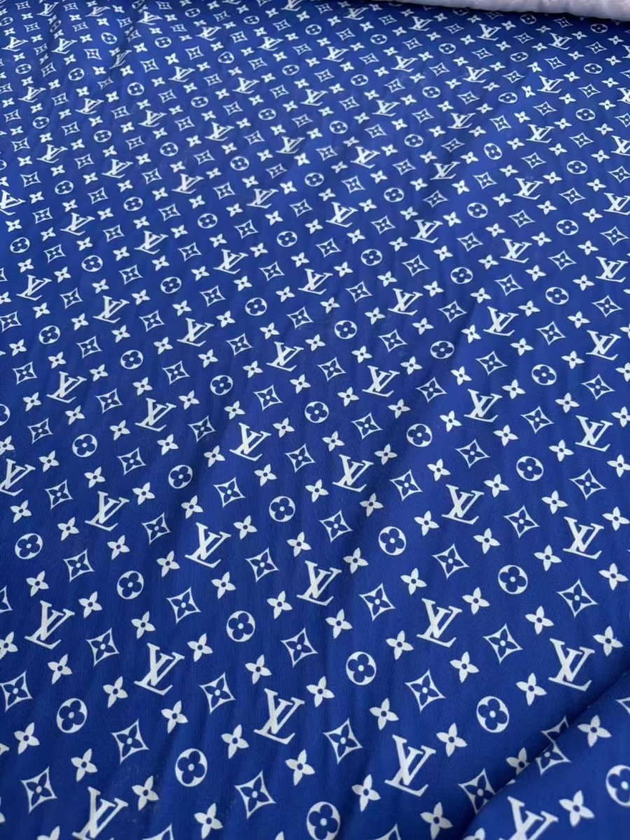 Royal Blue LV Cotton Fabric Sold by Yard for Sewing Crafts Projects - mingfabricstore