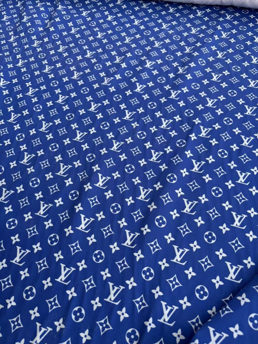Royal Blue LV Cotton Fabric Sold by Yard for Sewing Crafts Projects - mingfabricstore