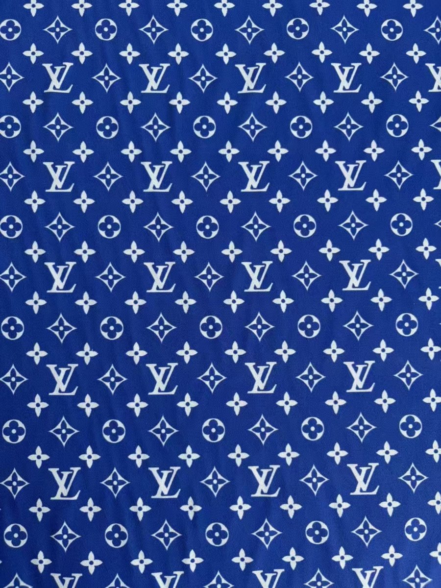 Royal Blue LV Cotton Fabric Sold by Yard for Sewing Crafts Projects - mingfabricstore