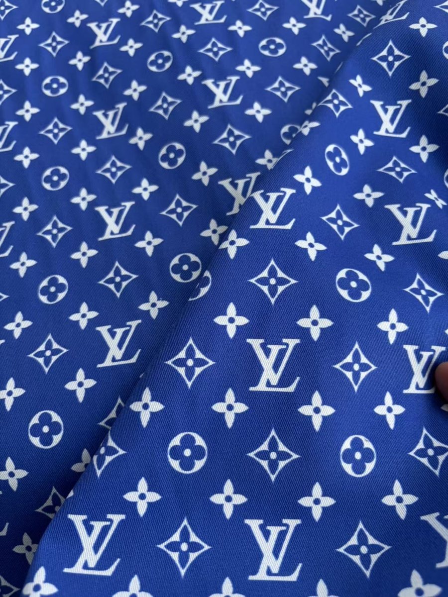 Royal Blue LV Cotton Fabric Sold by Yard for Sewing Crafts Projects - mingfabricstore