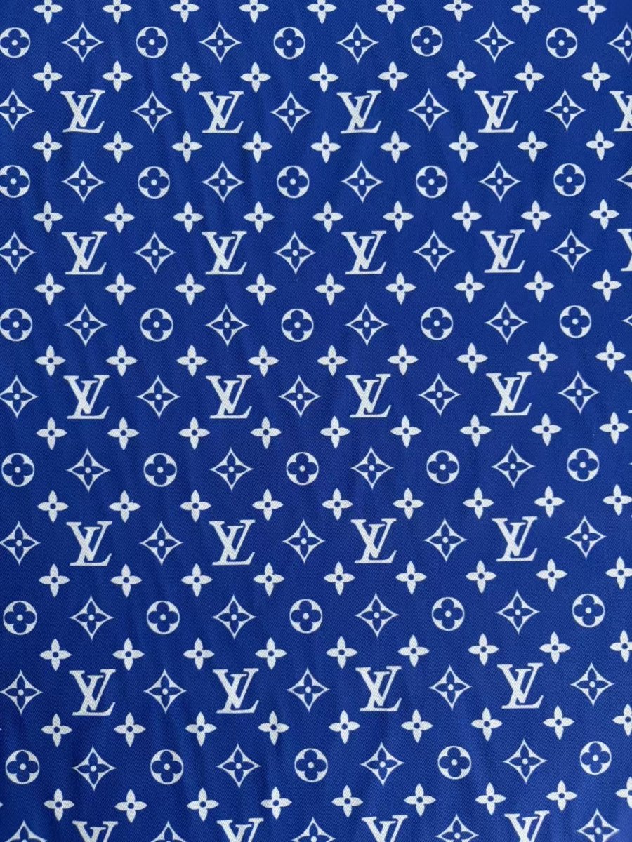 Royal Blue LV Cotton Fabric Sold by Yard for Sewing Crafts Projects - mingfabricstore