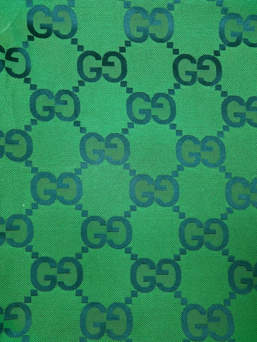 Sewing Cotton Fabric Green GG Gucci Inspired Designer Fabric Sold by Yard - mingfabricstore