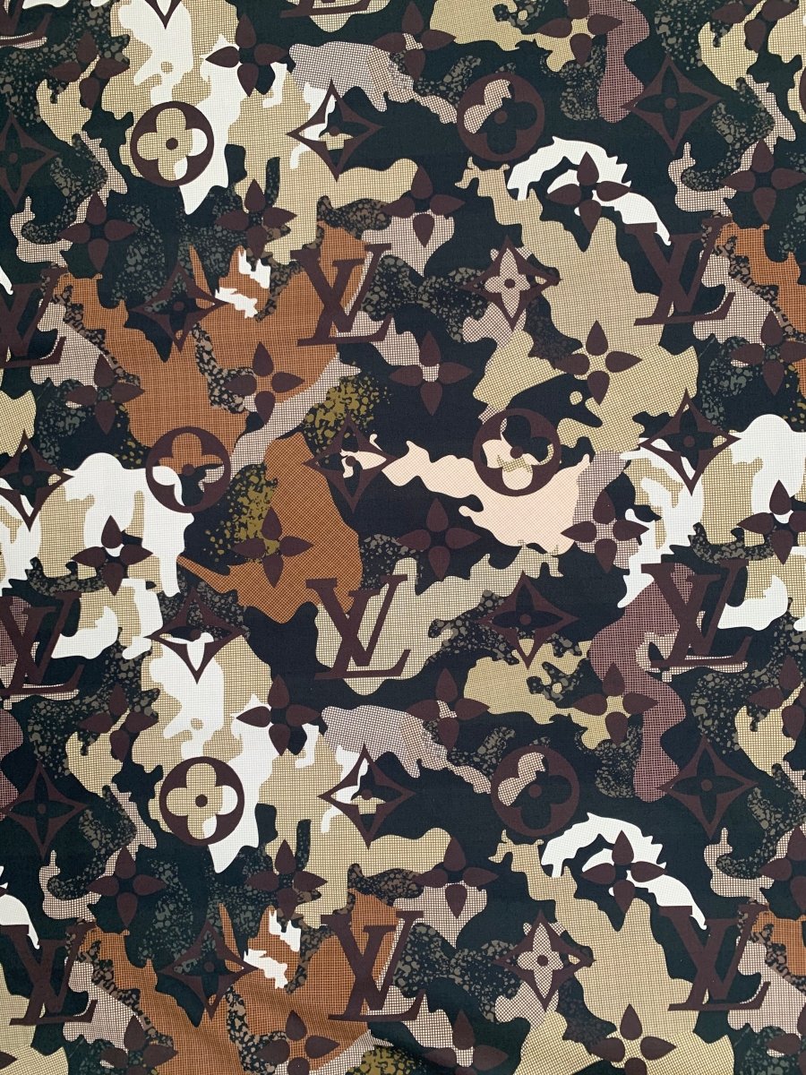Sewing Cotton Shirt Fabric Camouflage LV Quilting for Custom Apparel Handmade DIY - mingfabricstore