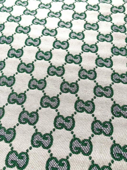 Sewing Soft White Green GG Gucci Fabric for Custom Designer - mingfabricstore