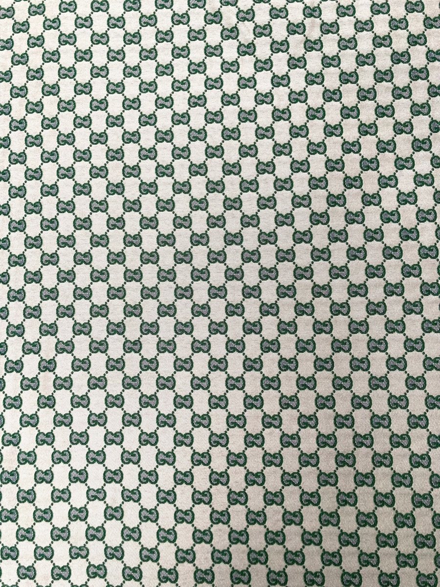 Sewing Soft White Green GG Gucci Fabric for Custom Designer - mingfabricstore
