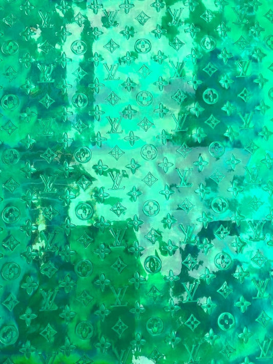 Shiny Reflective Green Sprite Color Leather for Custom Handmade - mingfabricstore