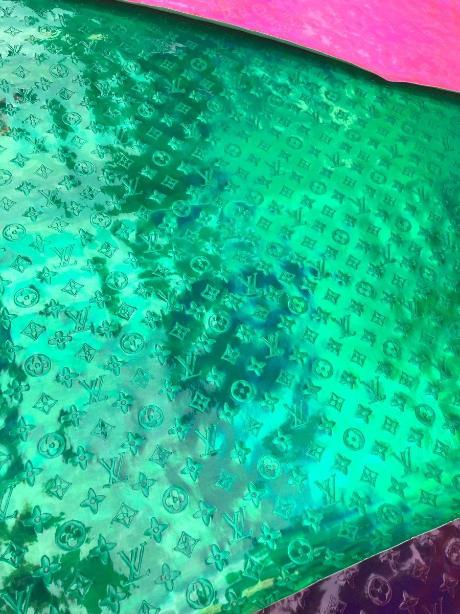 Shiny Reflective Green Sprite Color Leather for Custom Handmade - mingfabricstore