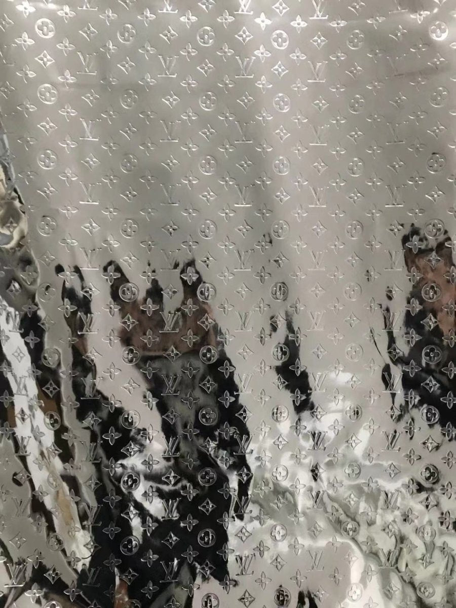 Shiny Silver LV leather for Bag - mingfabricstore