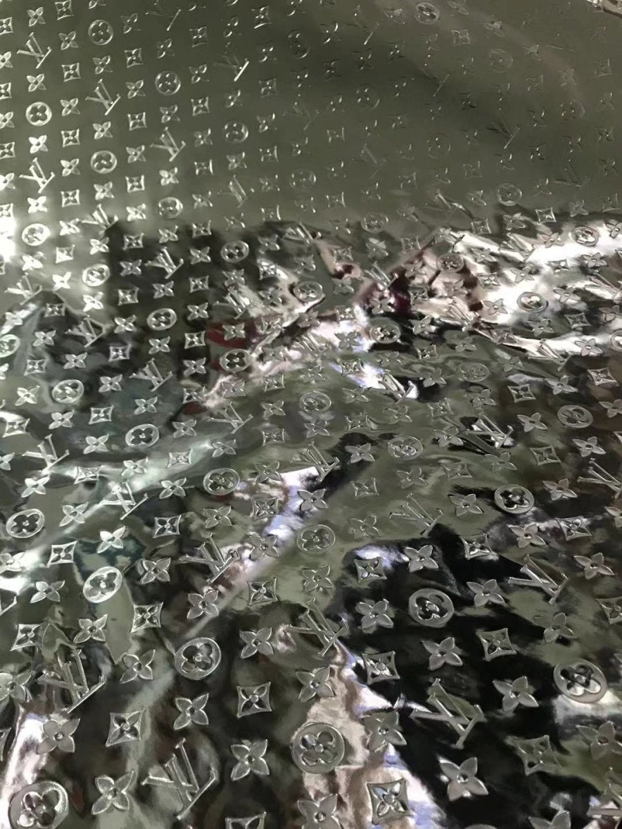 Shiny Silver LV leather for Bag - mingfabricstore