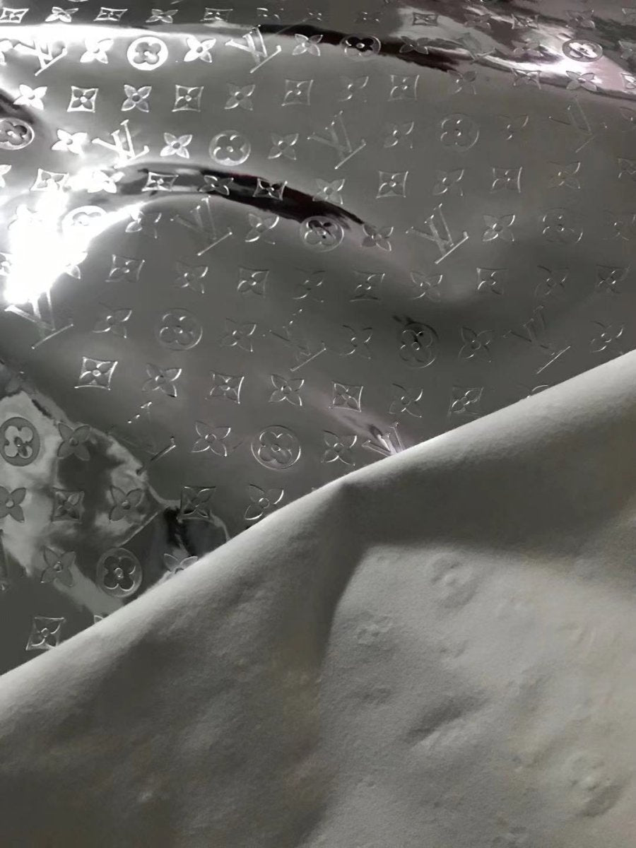 Shiny Silver LV leather for Bag - mingfabricstore