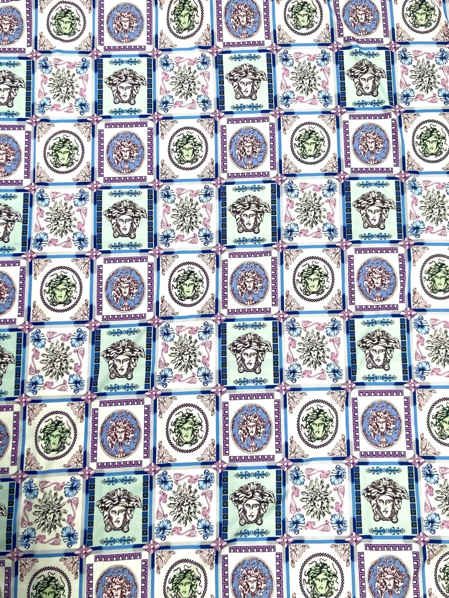 Silk Versace Scarf Fabric for Custom Clothing Pajama Handmade DIY - mingfabricstore