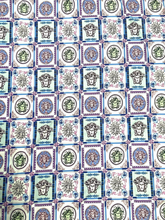 Silk Versace Scarf Fabric for Custom Clothing Pajama Handmade DIY - mingfabricstore