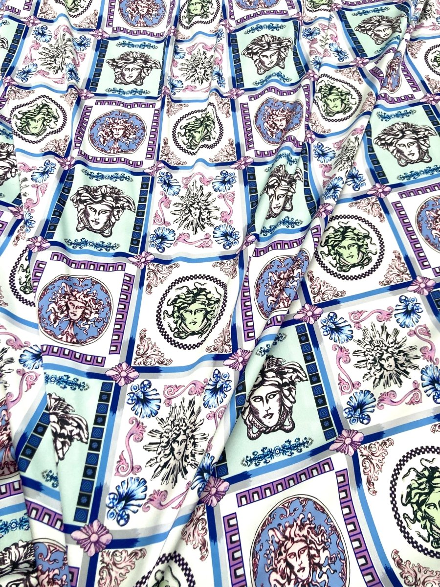 Silk Versace Scarf Fabric for Custom Clothing Pajama Handmade DIY - mingfabricstore