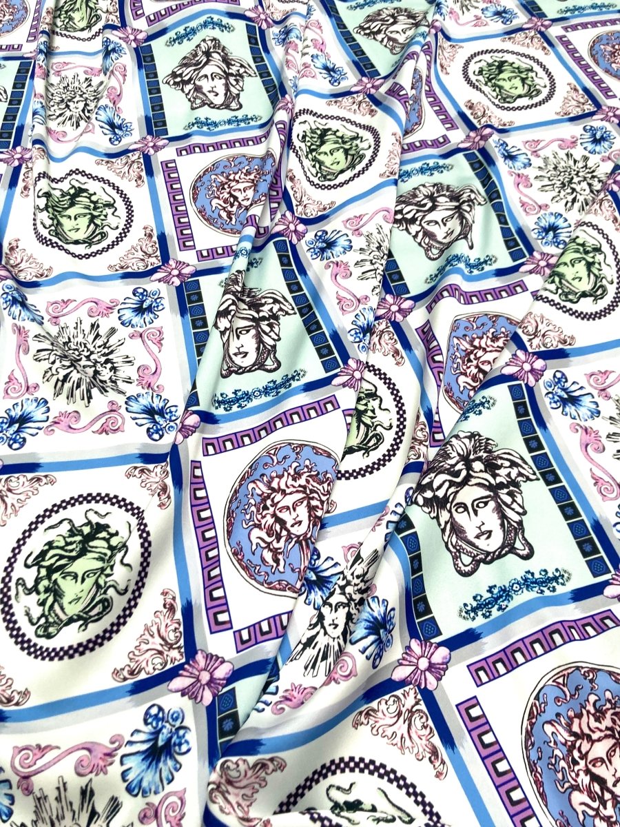Silk Versace Scarf Fabric for Custom Clothing Pajama Handmade DIY - mingfabricstore