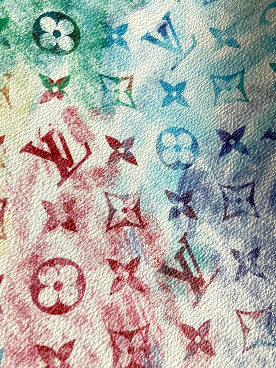 Sktech Colorful LV Leather Vinyl for Custom Bag Furnituer - mingfabricstore
