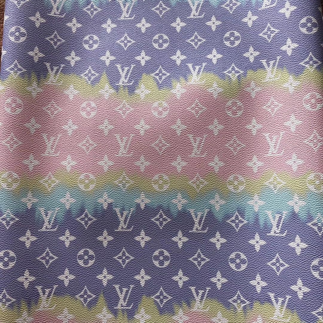 Small Letter Water Color LV Leather Fabric for Bag by Yard - mingfabricstore