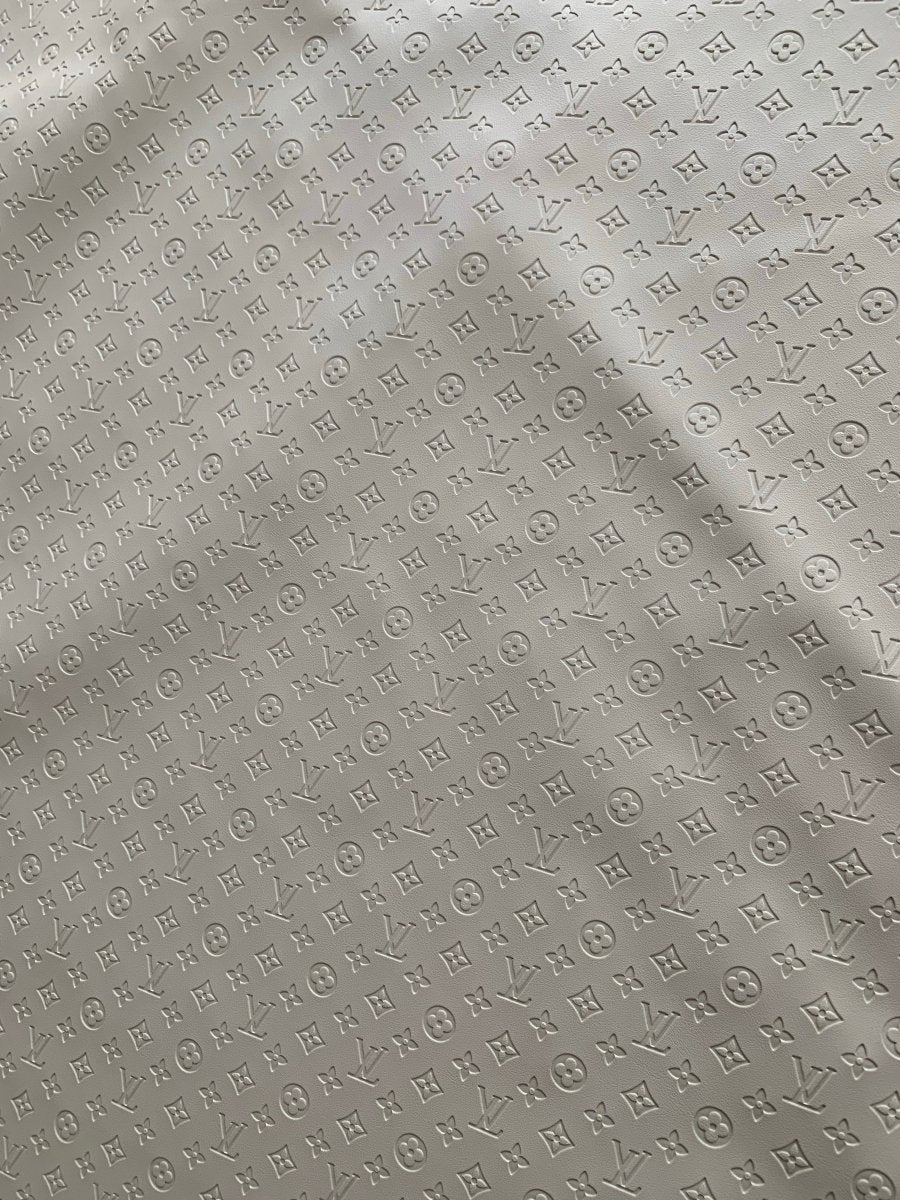 Small Letter White Embossed LV for Custom - mingfabricstore