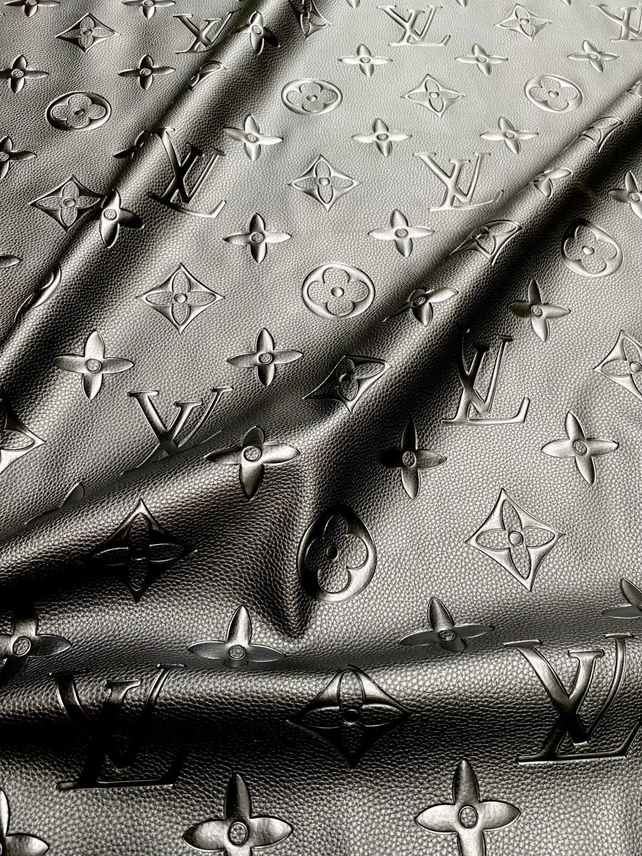 Soft Big Monogram Louis Vuitton Leather Fabric for Handmade Car Wrapper Upholstery - mingfabricstore