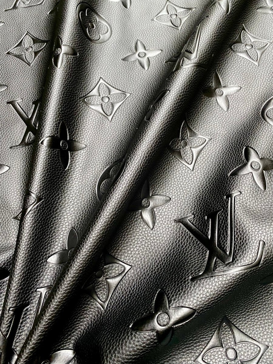 Soft Big Monogram Louis Vuitton Leather Fabric for Handmade Car Wrapper Upholstery - mingfabricstore