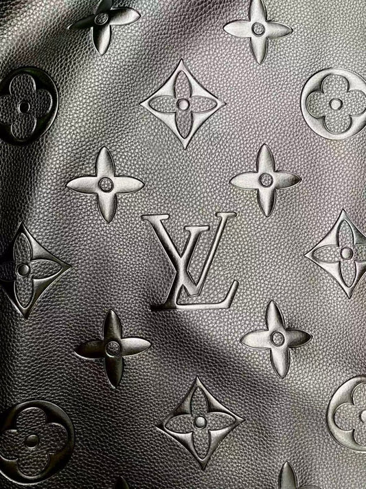 Soft Big Monogram Louis Vuitton Leather Fabric for Handmade Car Wrapper Upholstery - mingfabricstore