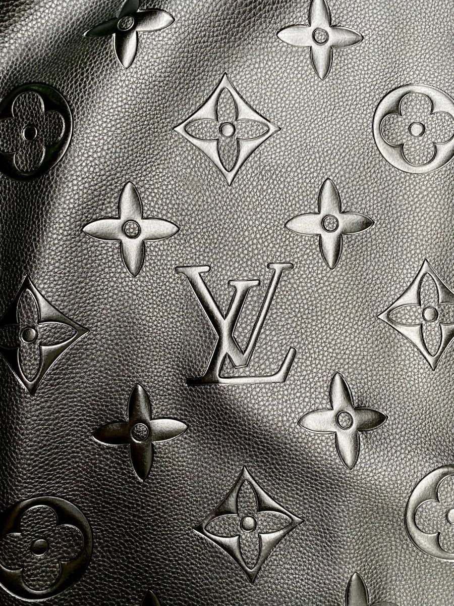 Soft Big Monogram Louis Vuitton Leather Fabric for Handmade Car Wrapper Upholstery - mingfabricstore