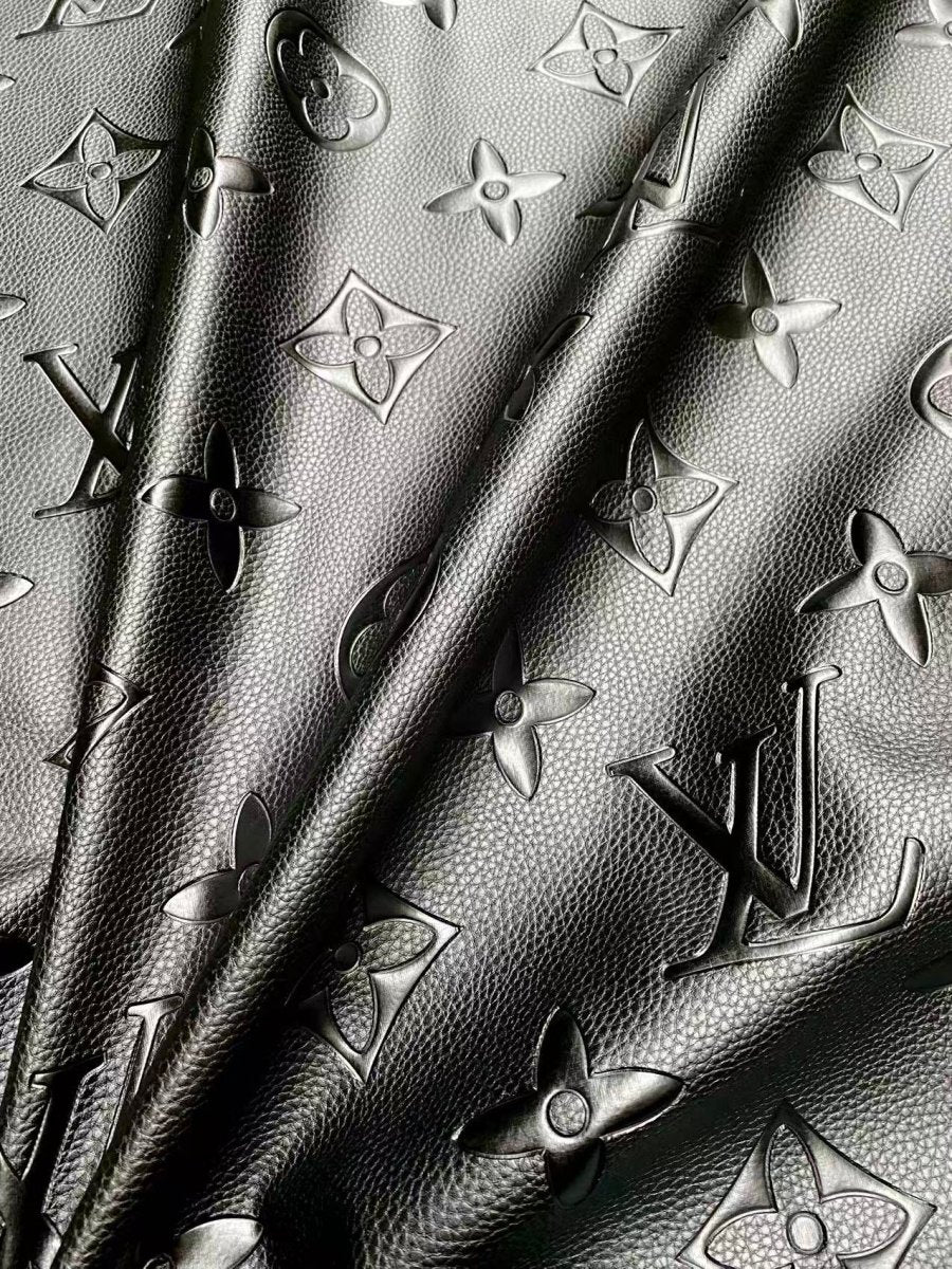 Soft Big Monogram Louis Vuitton Leather Fabric for Handmade Car Wrapper Upholstery - mingfabricstore