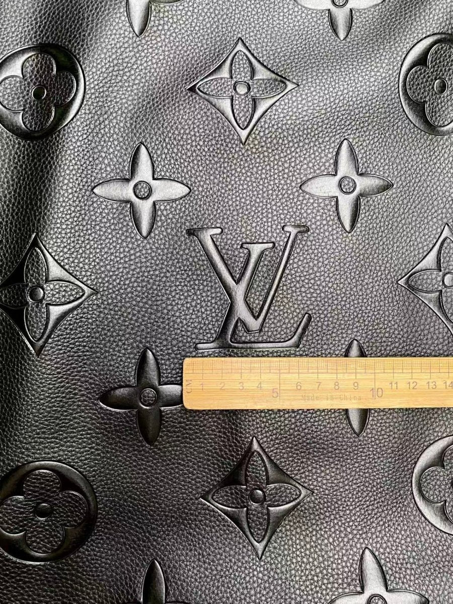 Soft Big Monogram Louis Vuitton Leather Fabric for Handmade Car Wrapper Upholstery - mingfabricstore