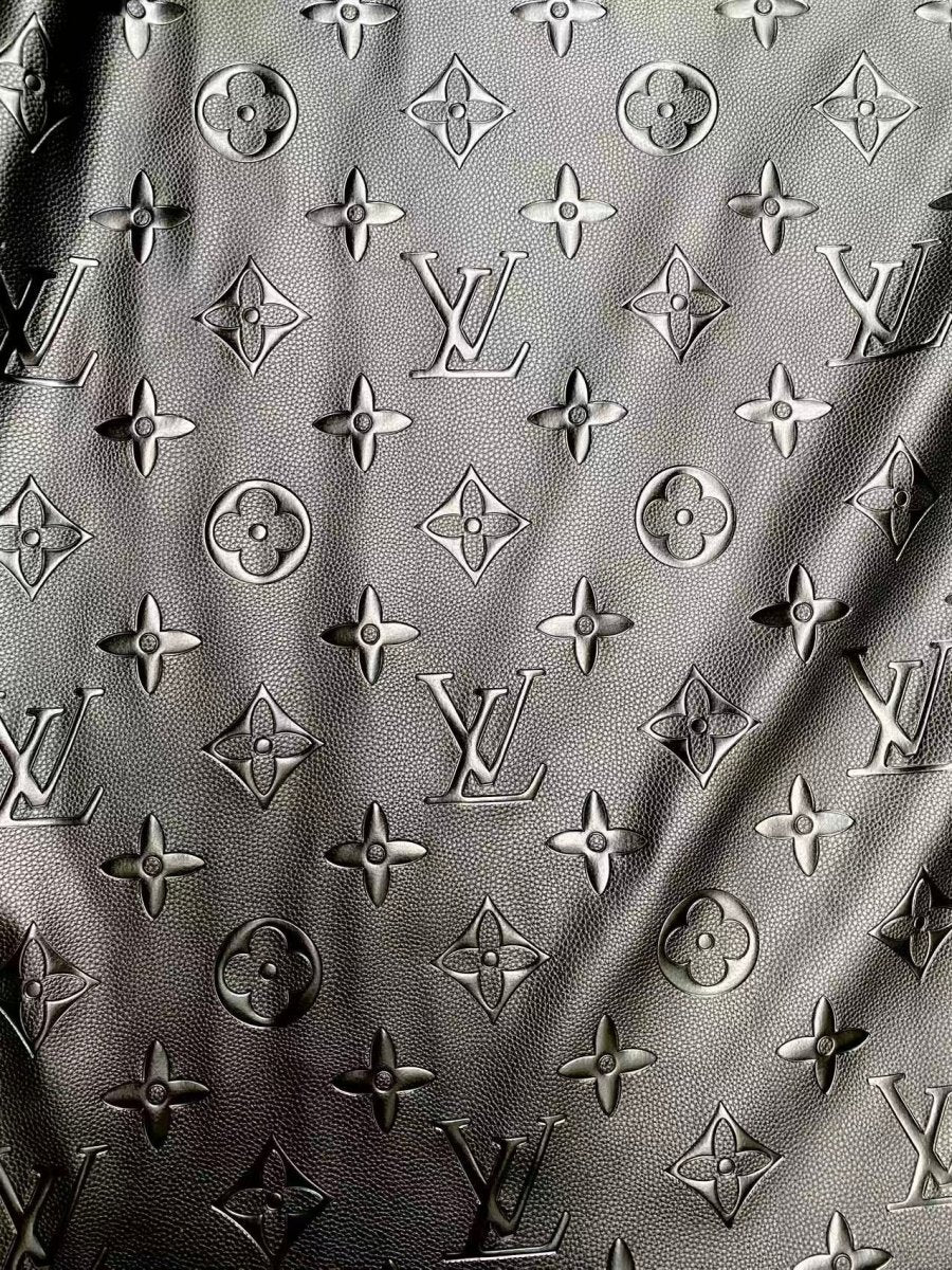Soft Big Monogram Louis Vuitton Leather Fabric for Handmade Car Wrapper Upholstery - mingfabricstore