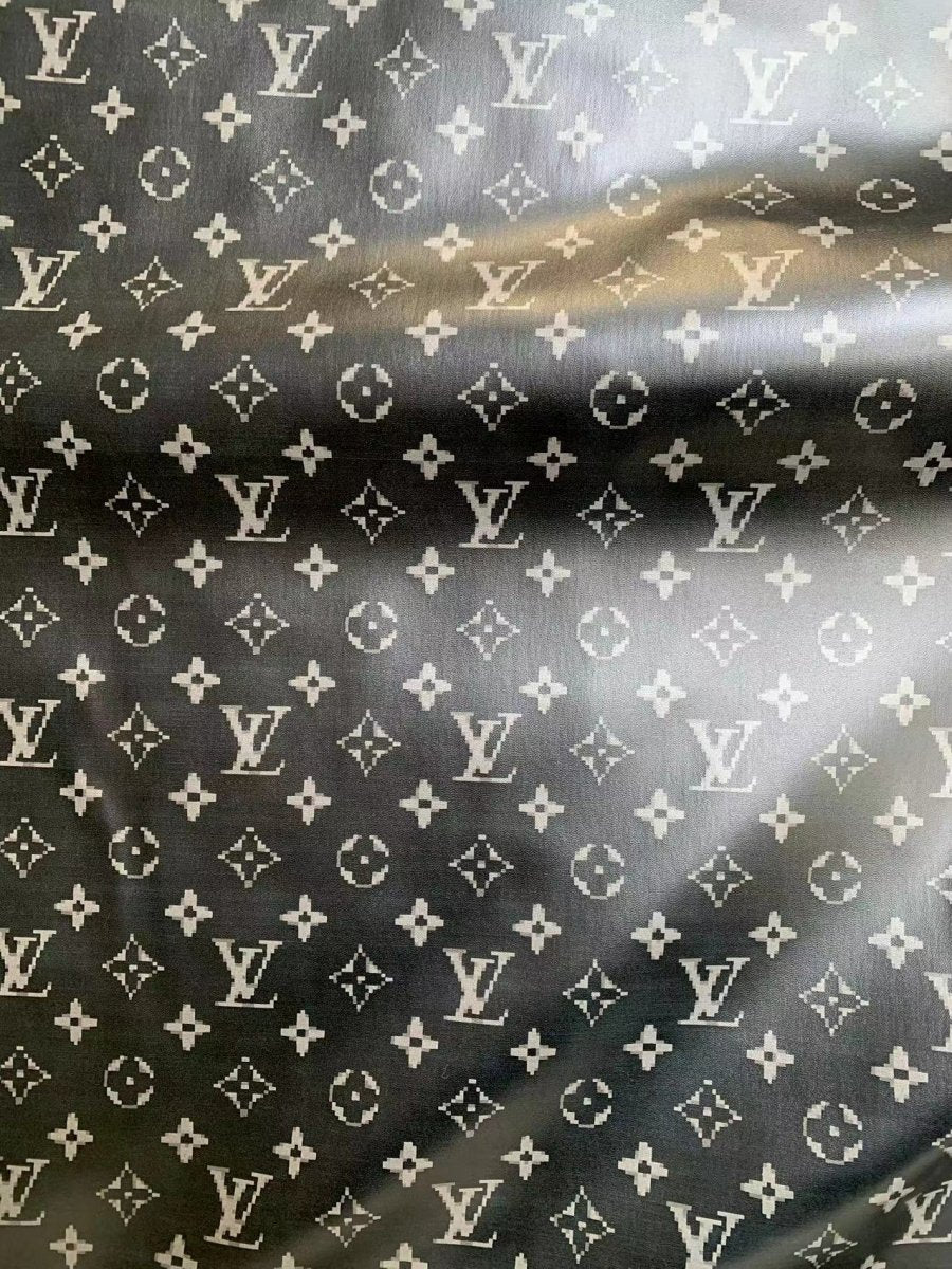 Soft Black Mosaic LV Jacket Leather for Custom Clothing DIY Sewing Seamstress - mingfabricstore