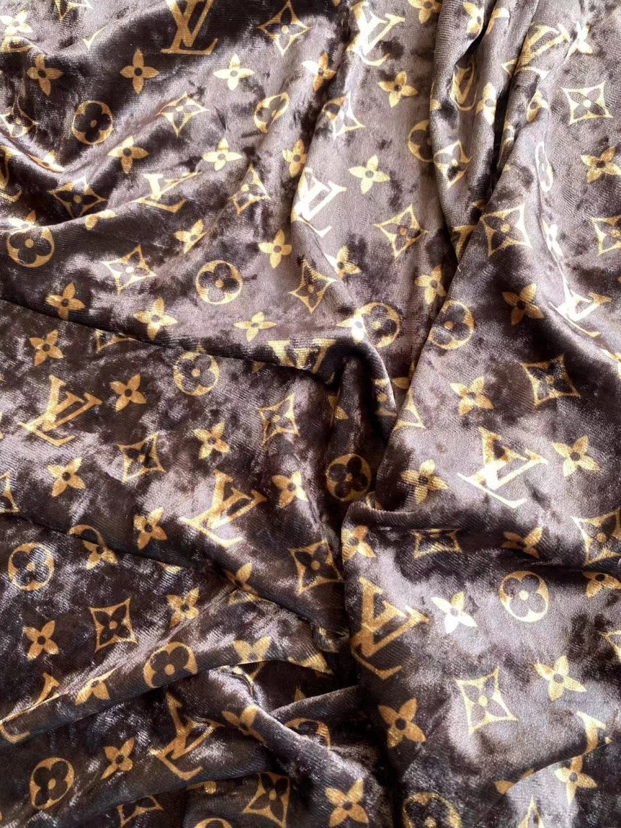 Soft Brown LV Luxury Velvet Clothing Luxury Fabric - mingfabricstore