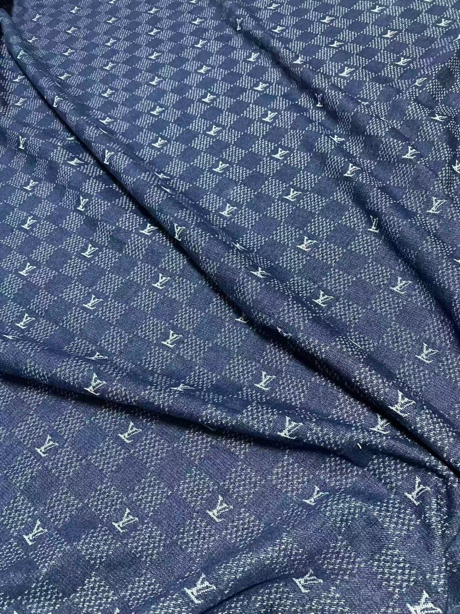 Soft Check LV Denim Louis Vuitton Fabric for Handmade Custom Clothing Upholstery - mingfabricstore