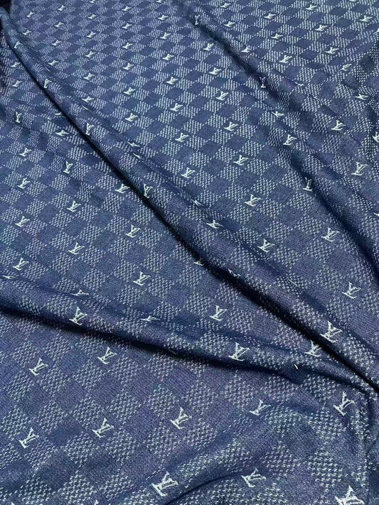 Soft Check LV Denim Louis Vuitton Fabric for Handmade Custom Clothing Upholstery - mingfabricstore