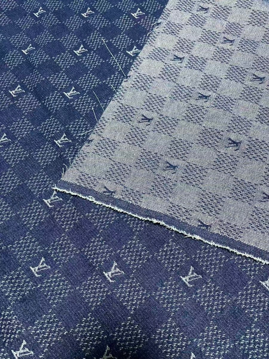Soft Check LV Denim Louis Vuitton Fabric for Handmade Custom Clothing Upholstery - mingfabricstore