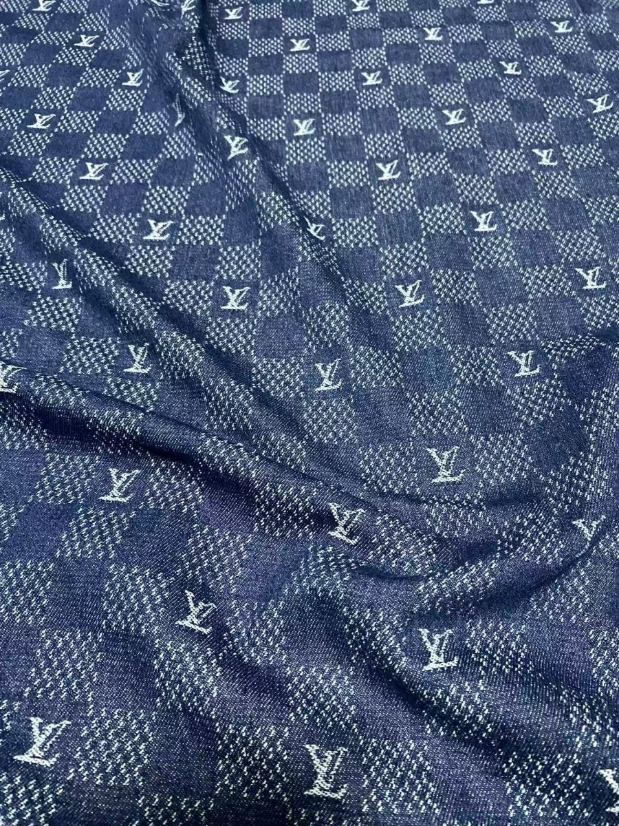 Soft Check LV Denim Louis Vuitton Fabric for Handmade Custom Clothing Upholstery - mingfabricstore