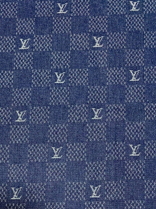 Soft Check LV Denim Louis Vuitton Fabric for Handmade Custom Clothing Upholstery - mingfabricstore