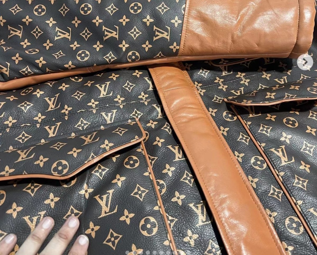 Soft Monogram Brown Louis Vuitton Leather for Clothing - mingfabricstore