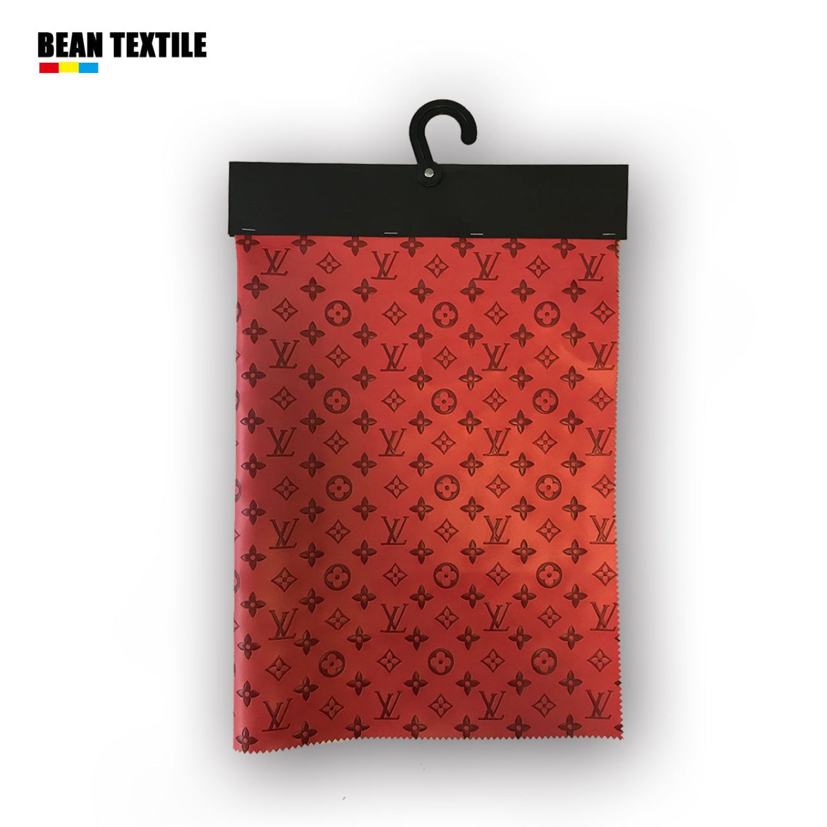 Soft red embossed lv vinyl fabric for sale - mingfabricstore