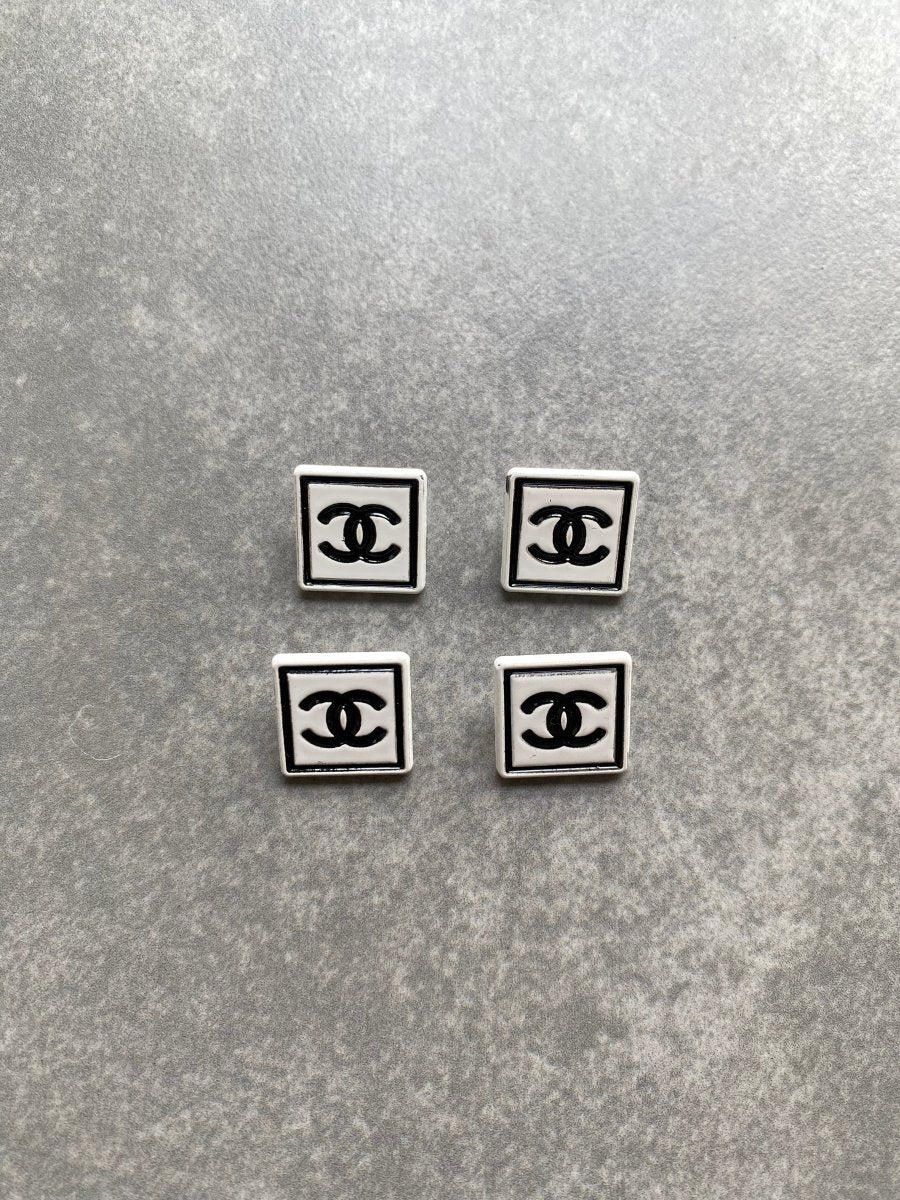 Square Ceramics Chanel Button for Custom Clothing Accessory Apparel Bespoke DIY - mingfabricstore