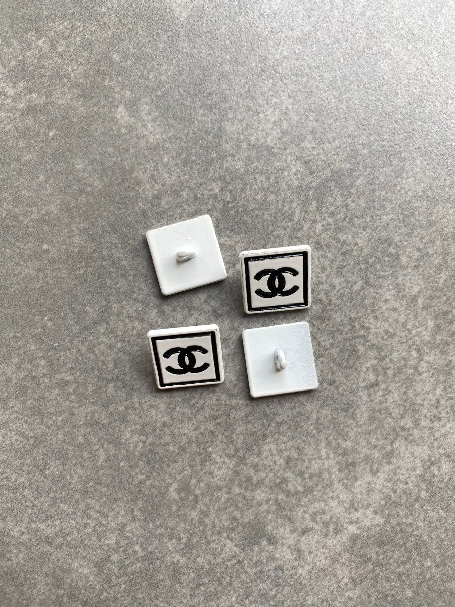 Square Ceramics Chanel Button for Custom Clothing Accessory Apparel Bespoke DIY - mingfabricstore