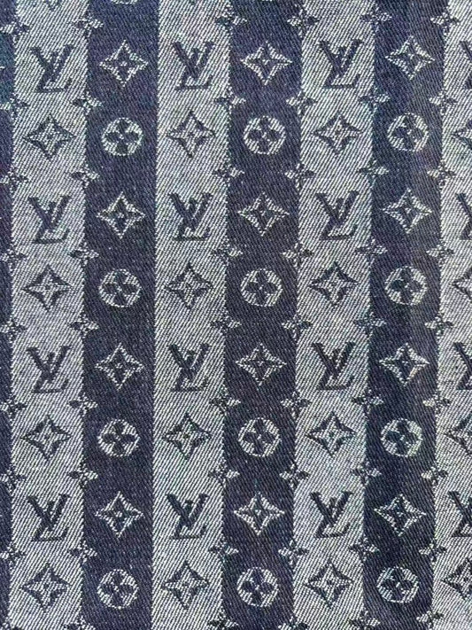Stripe Louis Vuitton Denim Designer Fabric for Sewing Crafts Bag Repair - mingfabricstore