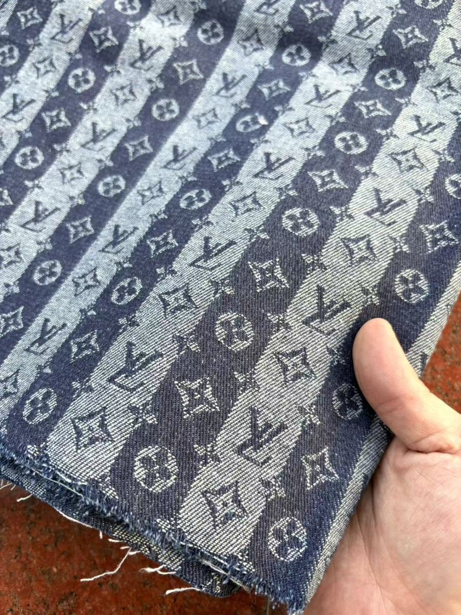 Stripe Louis Vuitton Denim Designer Fabric for Sewing Crafts Bag Repair - mingfabricstore