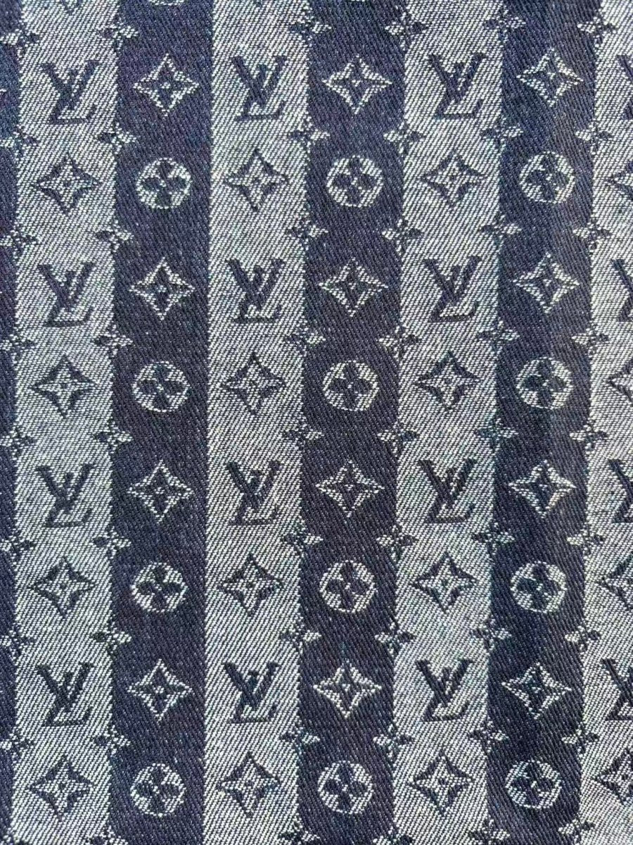 Stripe Louis Vuitton Denim Designer Fabric for Sewing Crafts Bag Repair - mingfabricstore