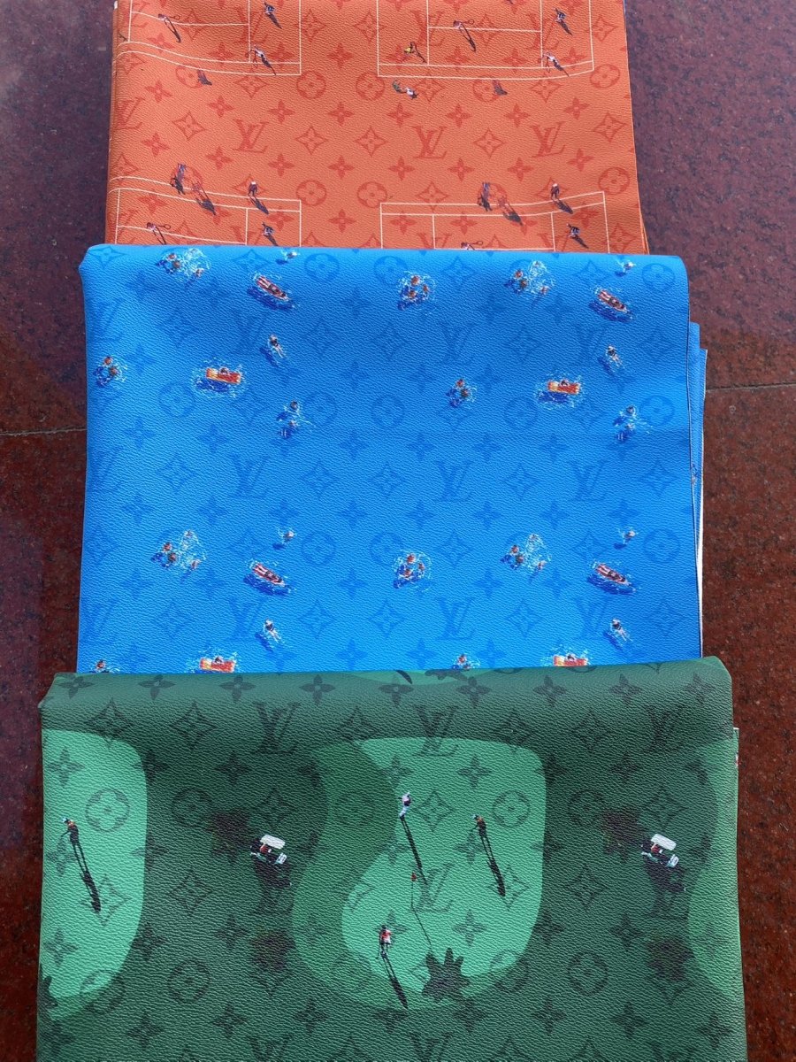 Summer Blue Louis Vuitton Swimming Custom DIY Designer Fabric Leather - mingfabricstore