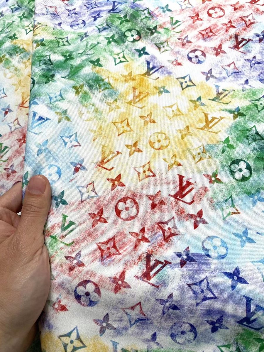 Summer Design Watercolor Cotton LV Fabric for Sewing Custom Handmade DIY - mingfabricstore