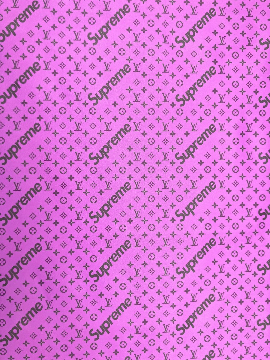 Supreme LV Custom Vinyl Purple for Sneakers DIY Upholstery - mingfabricstore