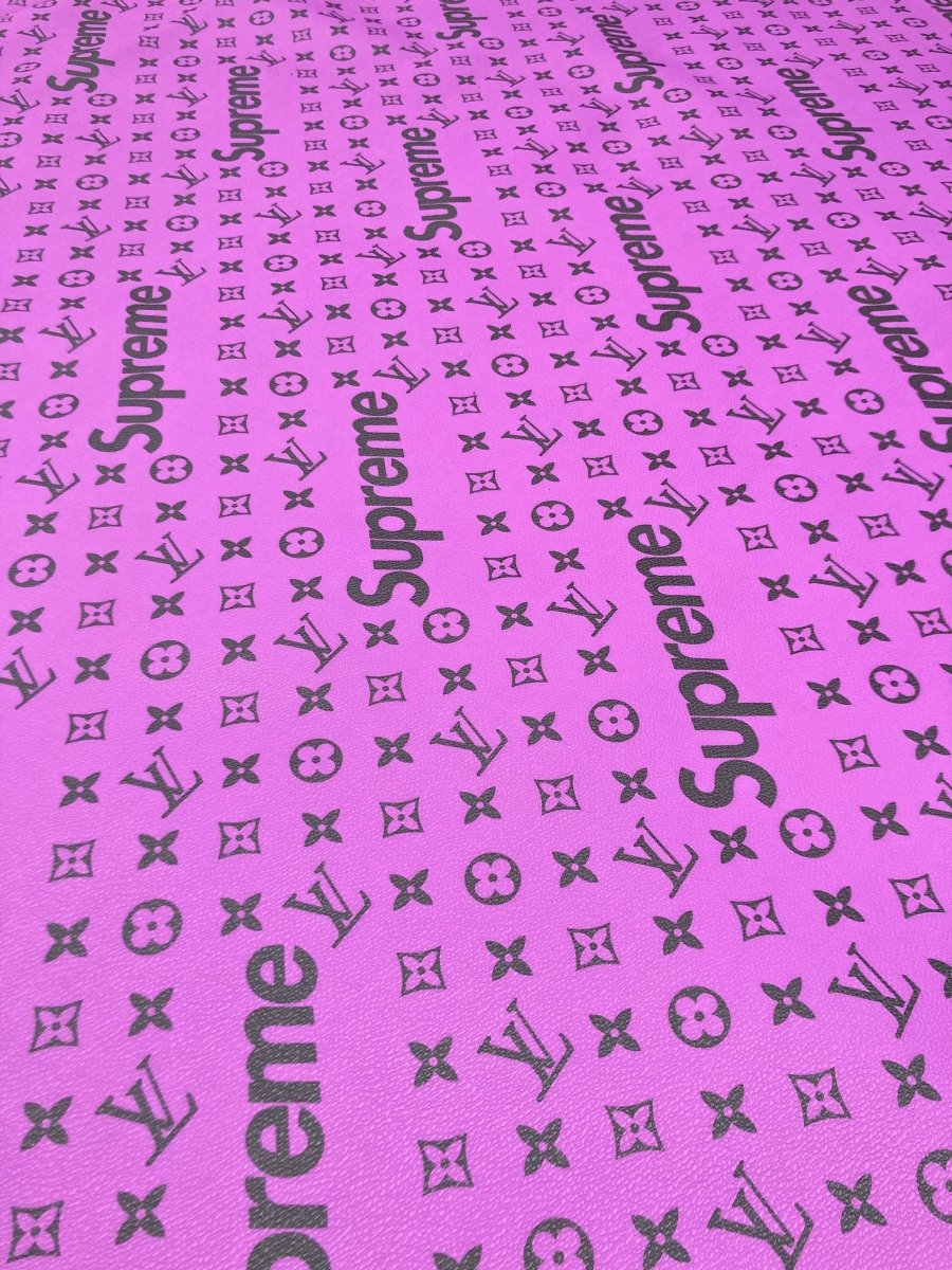 Supreme LV Custom Vinyl Purple for Sneakers DIY Upholstery - mingfabricstore