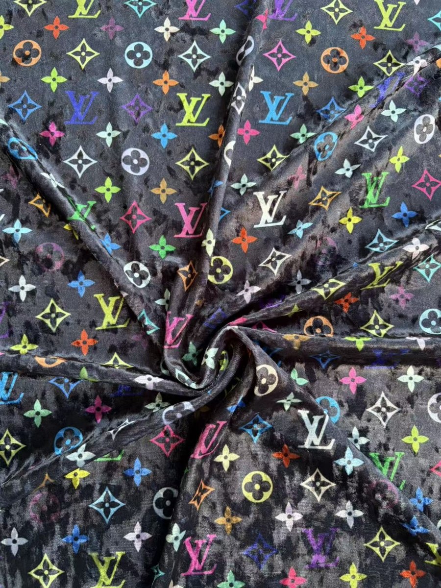 Takashi Murakami LV Velvet Designer Fabric for Crafts DIY - mingfabricstore