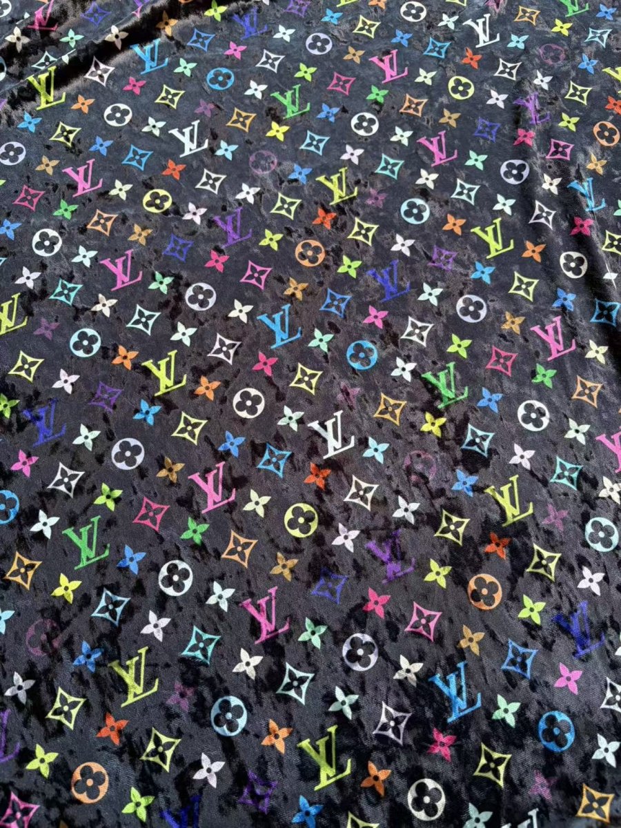Takashi Murakami LV Velvet Designer Fabric for Crafts DIY - mingfabricstore